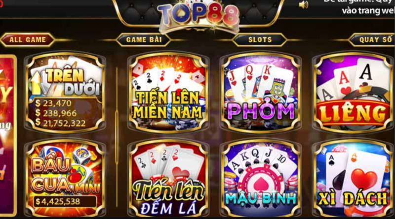 Chọn game bài mậu binh ở giao diện chính Top88