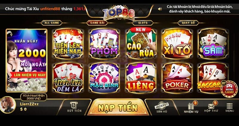 Chọn trò Poker ở sảnh game bài